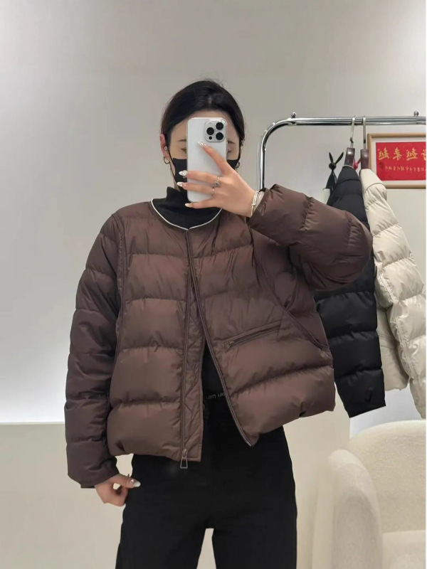 90新国标白鸭绒轻薄款2025年羽绒服女韩版宽松显瘦圆领小清新|undefined