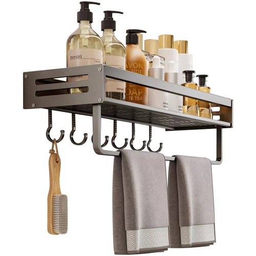 Bathroom storage rack, punch-free washbasin, light luxury bathroom wall-mounted toilet wall storage rack