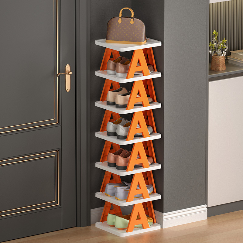 Zapatero simple multi-capa ahorro de espacio entrada del Hogar entrada pequeño zapato almacenamiento rack dormitorio plástico plegable zapato gabinete