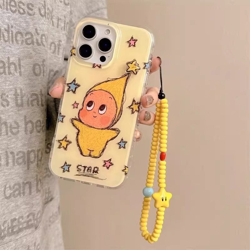 Cartoon Cute Rotating Star Figure with Chain Suitable for Apple 17 New Model Phone Case 15Pro Female Model Looks Good