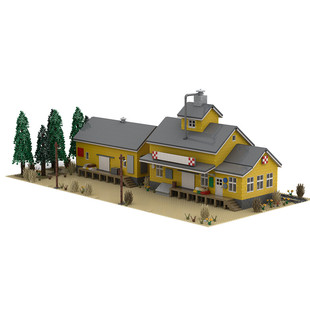 Cross-Border Moc-57509 Modular Feed Crusher for Railway Theme 6457 Particle Number Play