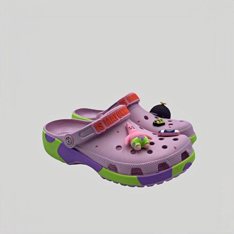 Nuevo SpongeBob Big Star Cartoon Co-firm Hole zapatos para niños y niñas zapatillas respirables cómodas para padres e hijos image 2
