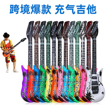 跨境60/95充气吉他PVC舞会派对道具儿童仿真乐器吉他批发充气玩具