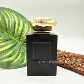 多款六色热销多边形长方形四棱柱高质黑色香水瓶100ML玻璃香水瓶