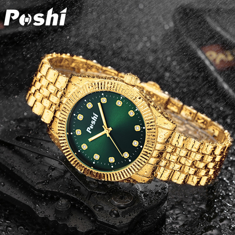 2023 nuevo reloj de marca POSHI simple correa de acero para hombres y mujeres reloj de cuarzo regalo de San Valentín reloj de pareja para hombres