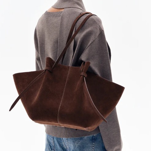 Yuzefi Suede Tote Bag Large Capacity Wing Bag Single Shoulder Underarm Handbag Commuter Fashion High-End Feel