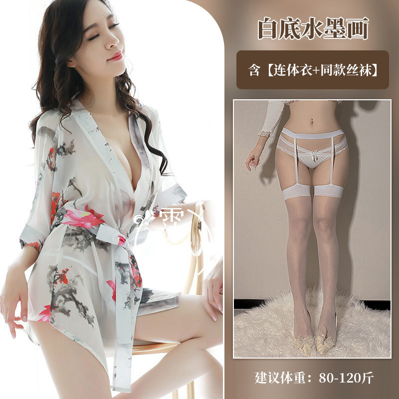 흰색 배경 수묵화 + 흰색 테두리 흰색 실크