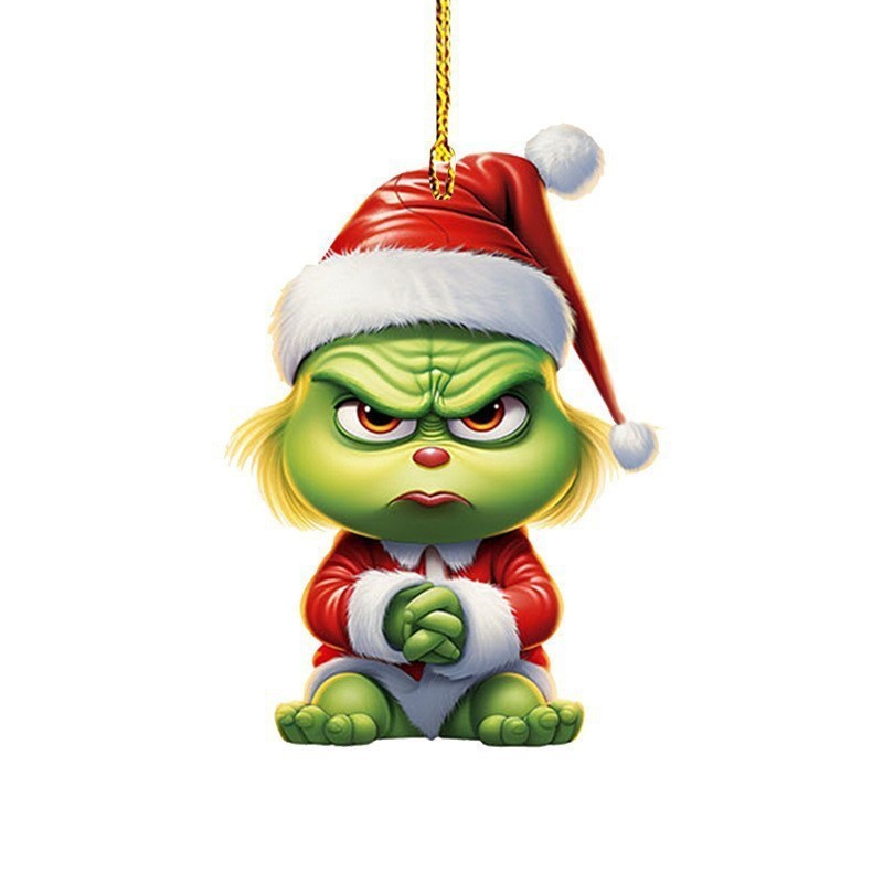 Transfronterizo nuevo 2D Grinch Baby Colgante decoración de Navidad decoración de árbol de Navidad colgante acrílico image 33