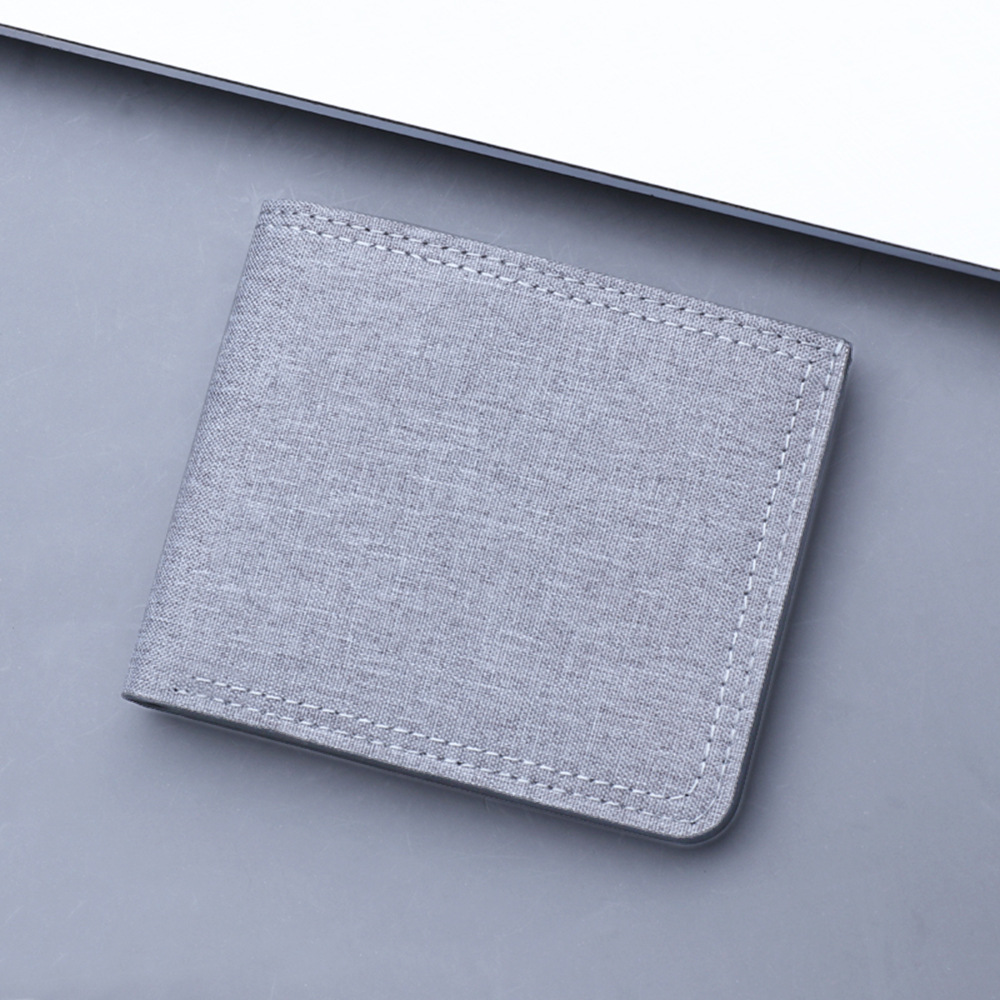 Billetera de lona corta para hombres billetera con cremallera para hombres billetera de mezclilla para hombres nuevos hombres sin etiqueta ultrafina