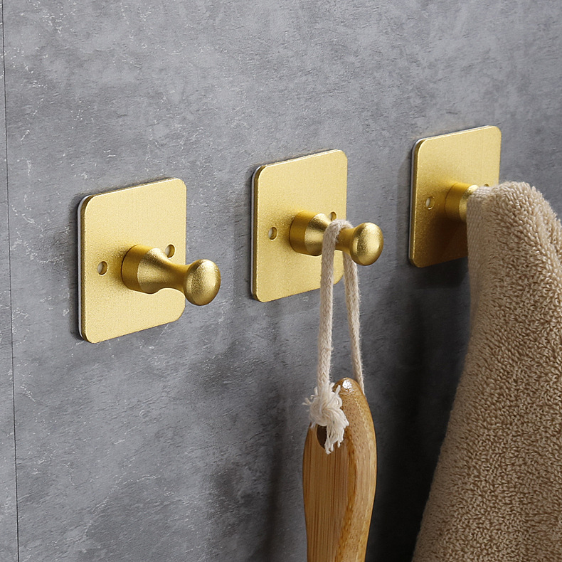 Metal Adhesive Bathroom & Kitchen Seamless, No-Drill Hooks &ndash; Space Aluminum Creative, Strong, Self-Sticking Clothes Hangers