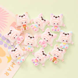 可爱卡通西高地小羊 diy奶油胶手机壳钥匙扣发夹鞋扣树脂饰品配件