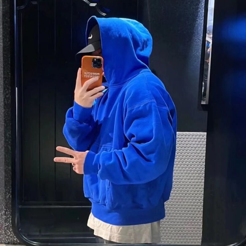 YEEZY SEASON6 Kanye Kanye Joint Sweater Klein Blue Heavy Heavy Solid Color High Street Hoodie for Men and Women YEEZY SEASON6 Kanye Kanye Joint Sweater Klein Blue Heavy Heavy Solid Color High Street Hoodie for Men and Women