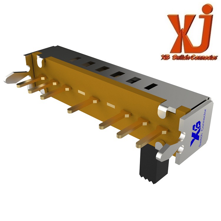 灯具侧拨开关六位1P6T  卧式6段滑动开关 6档拨动开关单排侧拨