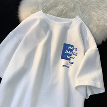 短袖t恤男士夏季港风薄款ins潮牌宽松体恤华夫格情侣半袖百搭休闲