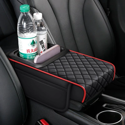 Car Armrest Box Cover Multifunctional Four-In-One Universal Car Tissue Box Cup Holder Water Cup Heightening and Lengthening Pad Elbow Rest