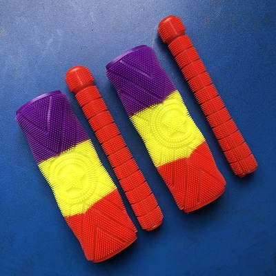 Rubber Handle Anti-Slip Brake | Motorcycle Handle Cover - red-purple-and-yellow-handlebar-cover-red-brake-cover