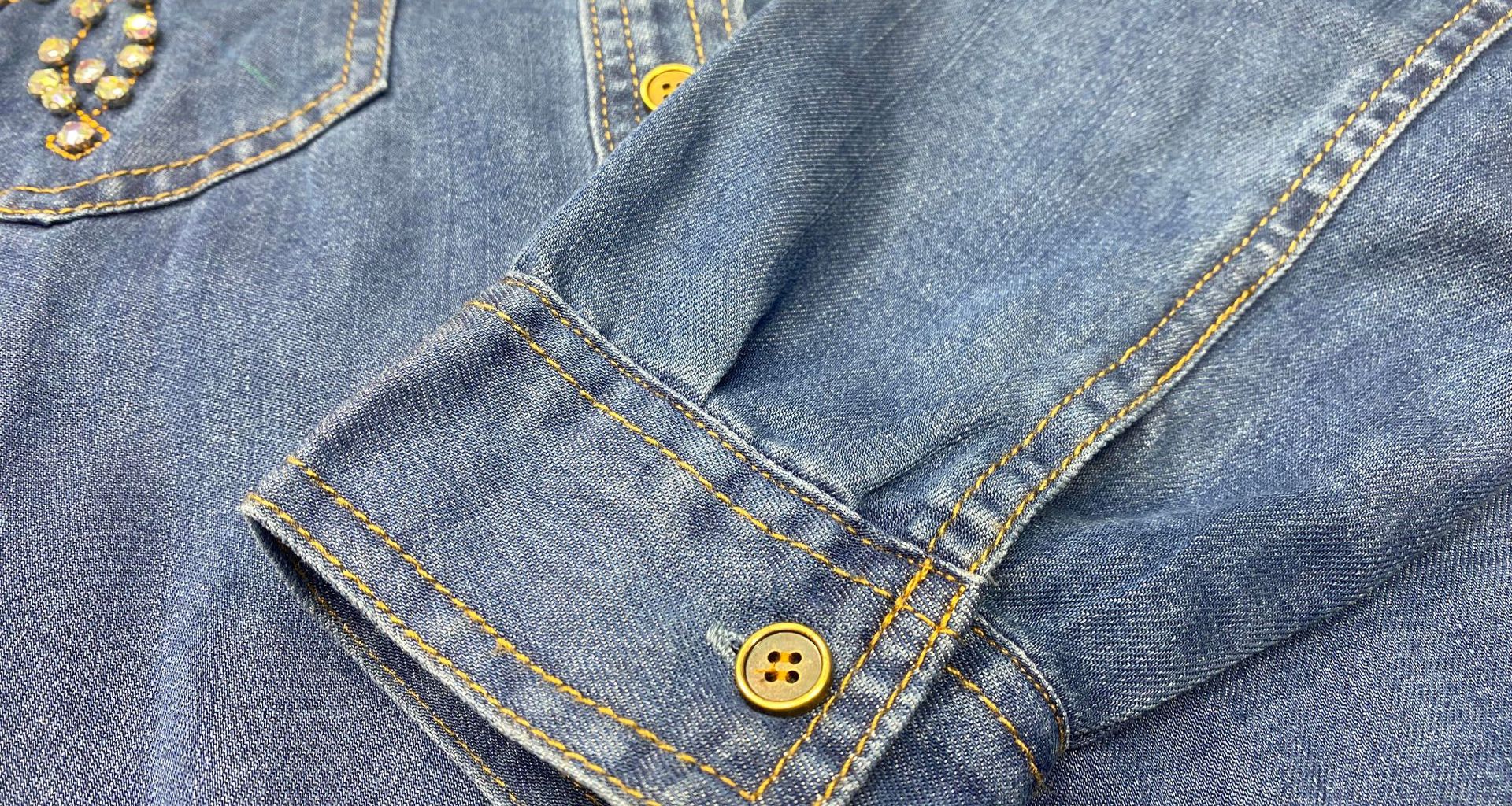 Damen Denim Bluse Langarm Mit Perlen Für Den Herbst Modisch_voghion.com