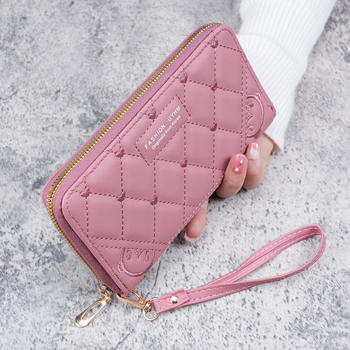  new summer handbag fresh and sweet mid-length women's wallet color PU leather embroidered wallet