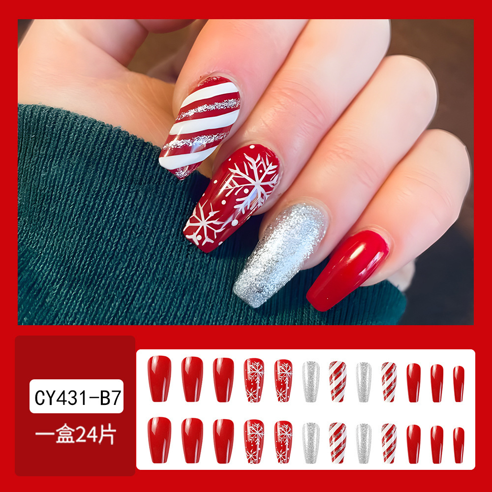 Nueva colección de uñas de navidad desgaste de uñas falsas transfronterizas desgaste de uñas parche de uñas pieza de uñas al por mayor de uñas
