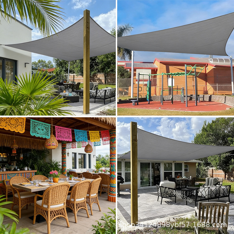 Cross-Border Sunshade Sail Outdoor Sun Protection Canopy with Thickened Four-Corner Sunshade Fabric and Breathable Sunshade Sail
