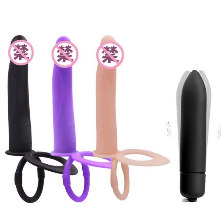 Оптовая продажа товаров для взрослых силиконовый задний двор анальная пробка двойной фаллоимитатор кольцо пара принадлежности AliExpress