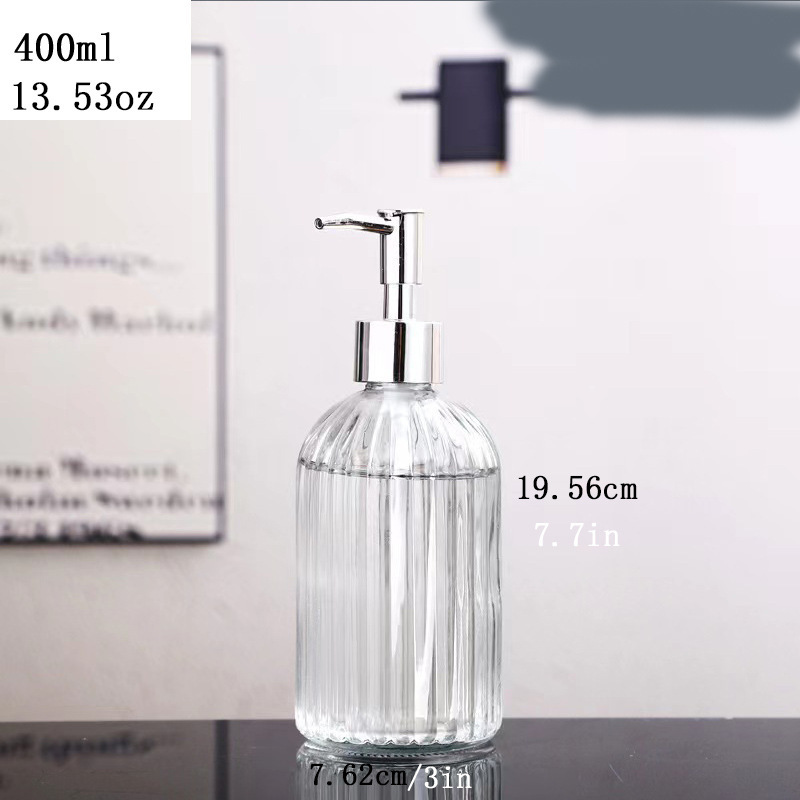 Dispensador de jabón líquido de vidrio negro mate, frasco recargable para baño o cocina