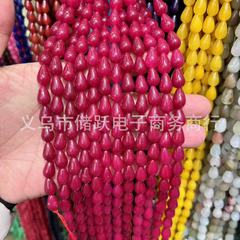 玉髄水滴散珠水晶瑪瑙直孔円水滴ビーズdiyアクセサリー半製品部品ビーズ卸売り