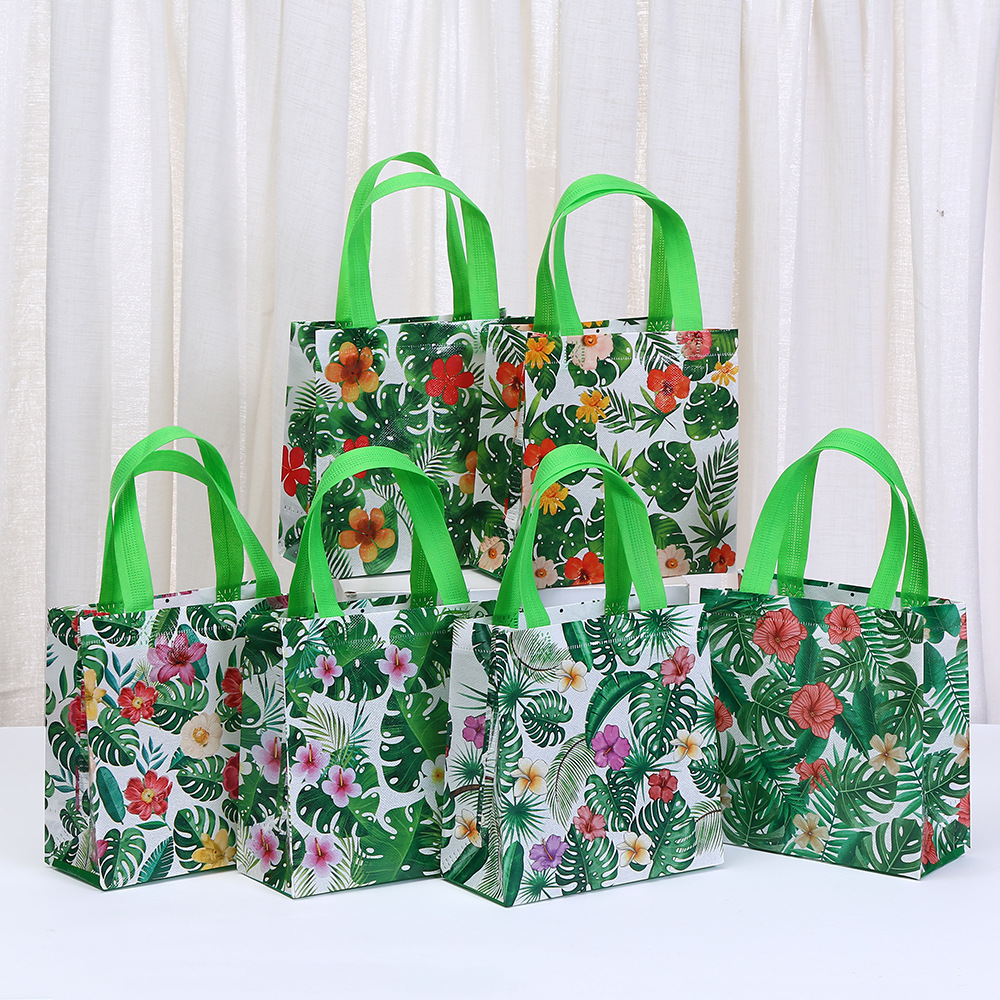 无纺布印花夏威夷系列手提袋节日礼品包装袋生防水购物袋批发