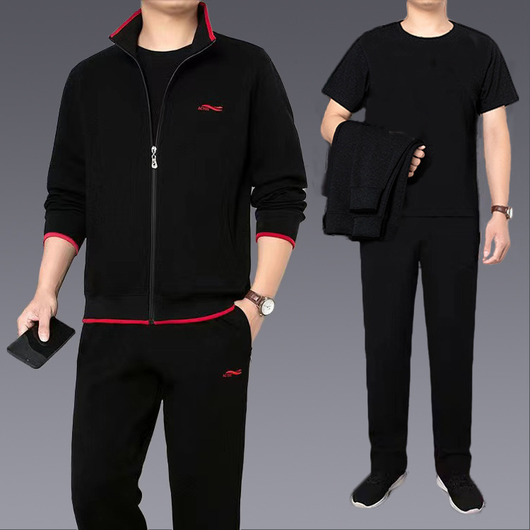 8126 black three-piece suit [with short-sleeved t]