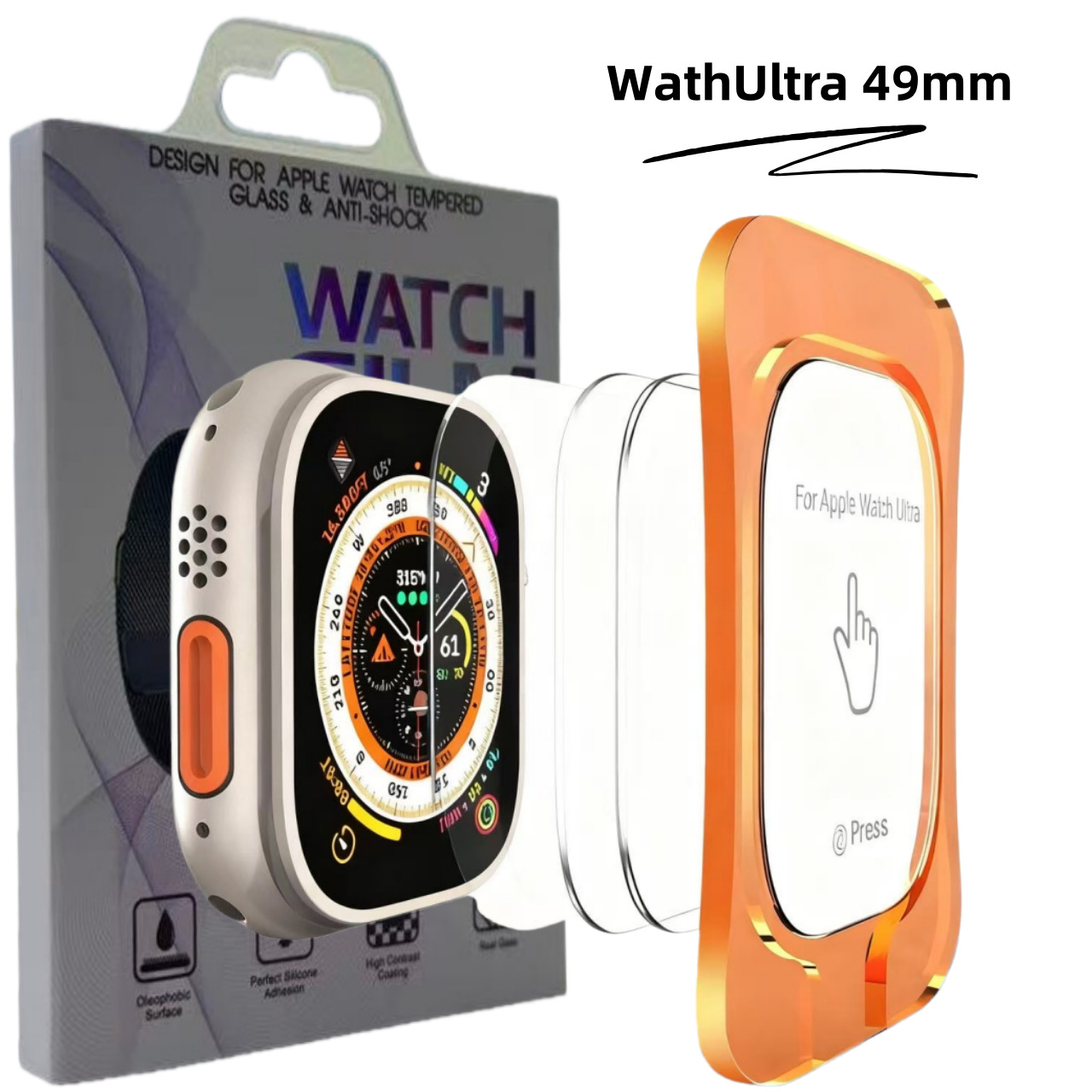 For Apple WatchUItra2 Watch Tempered Film Dust-free Bin Positioning Apple Watch Screen Protector Film