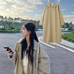 现货赵露思白百何同款精致慵懒风春季极简廓形时髦一粒扣经典风衣