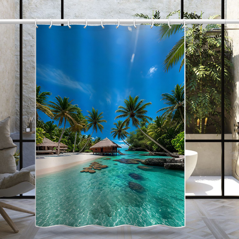Cross-Border Best-Selling Amazon Mildew-Proof and Waterproof Shower Curtain Thickened Polyester Bath Cloth Bathroom Curtain Telescopic Rod Without Drilling Cross-Border Best-Selling Amazon Mildew-Proof and Waterproof Shower Curtain Thickened Polyester Bath Cloth Bathroom Curtain Telescopic Rod Without Drilling