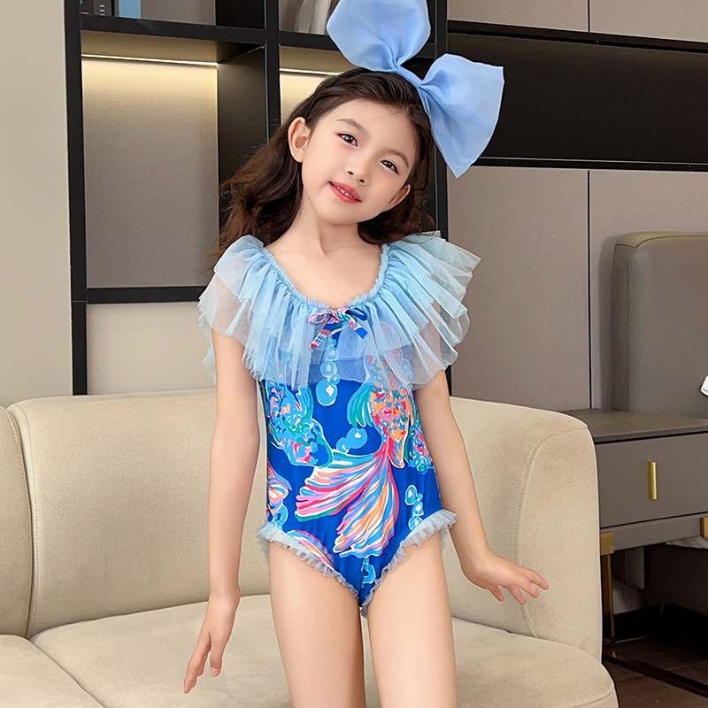 Summer children's cute lace swimwear
