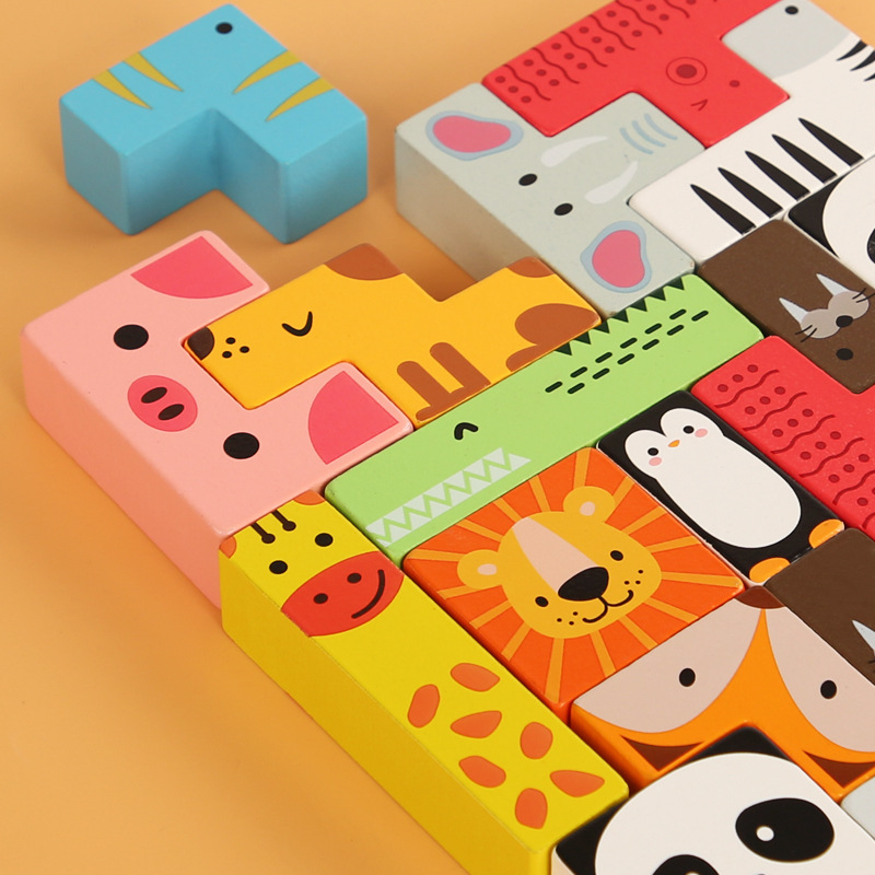 Bloques de construcción Tetris tridimensionales rompecabezas desarrollo de la inteligencia de los niños de 3 a 6 años de edad niños y niñas ensamblados juguetes de educación temprana