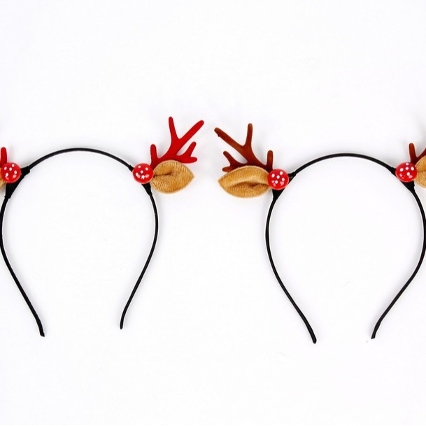 Navidad mori flocado corbata diadema decoración adultos niños decorativos accesorios para el cabello lindo hada banda para el cabello accesorios de clip para el cabello