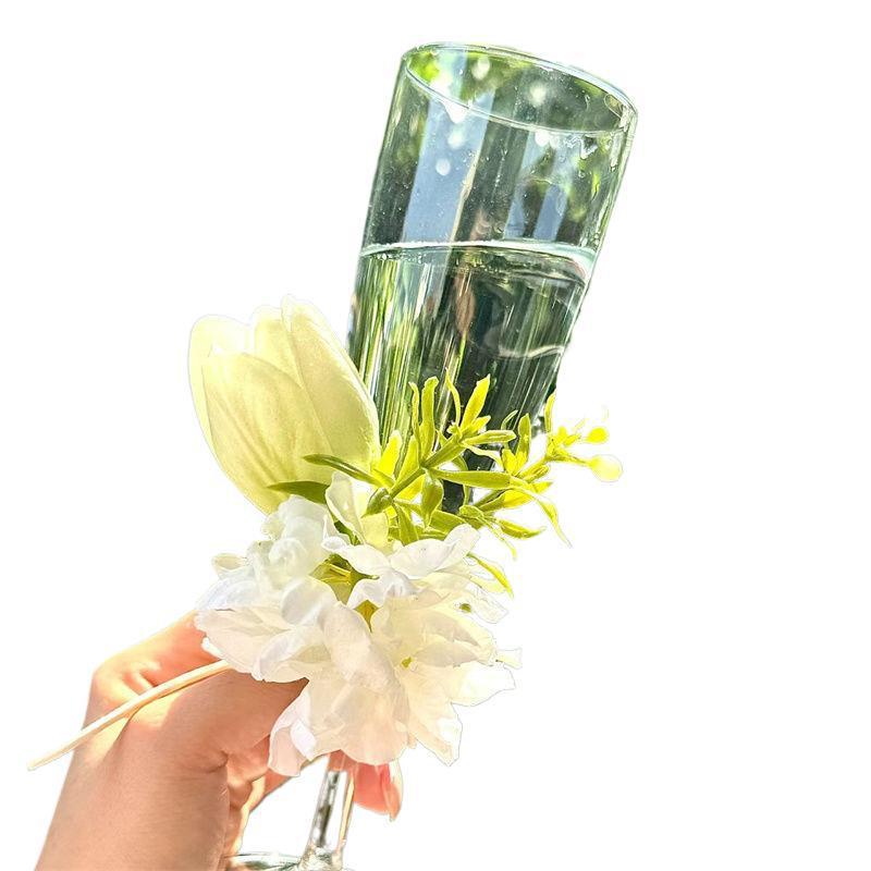 DIY 雰囲気カクテルグラスインワイングラス装飾花蝶ガラスコーヒーカップライト高級バーグラス|undefined