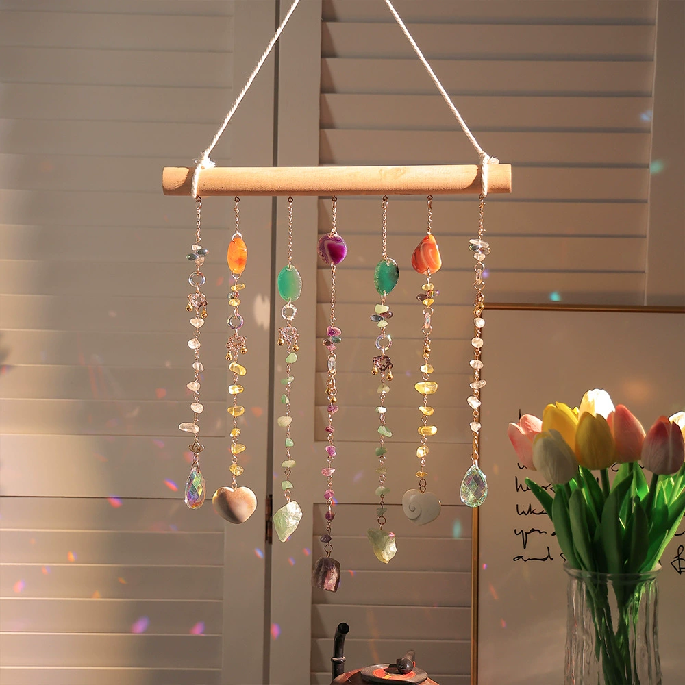 Популярный подвесной декор "Ловец снов" из натурального агата с деревянной палочкой, ручной работы, в виде дерева жизни, украшение для дома