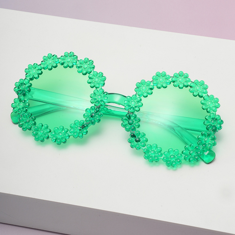 2026 nuevas gafas de sol de margarita para niños gafas de pétalos de marco redondo lindas bebés fotos gafas de sol UV