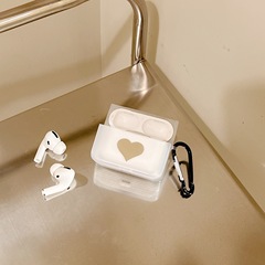 適用AirPodsPro耳機套蘋果AirPods3/2簡約愛心透明軟殼耳機保護套