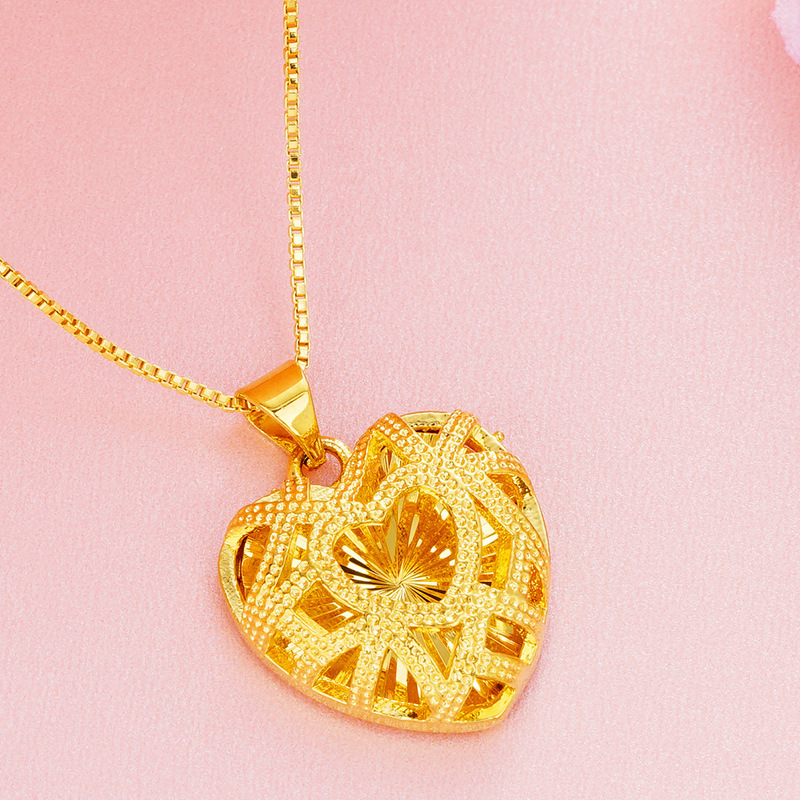 Colgante de oro de arena, nuevos productos transfronterizos, las mujeres no se desvanecen durante mucho tiempo, las flores en forma de corazón, las joyas de bricolaje de todo fósforo de moda, Yiwu al por mayor