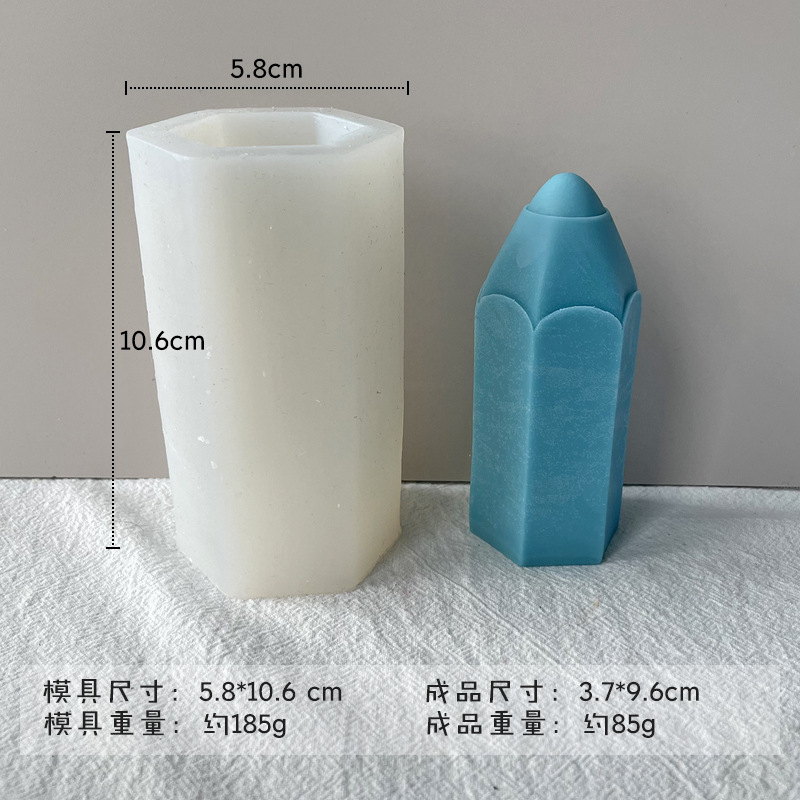 Nuevo creativo 3D lápiz forma vela molde DIY chocolate vela pastel mousse Multi-propósito abrasivo herramienta en stock