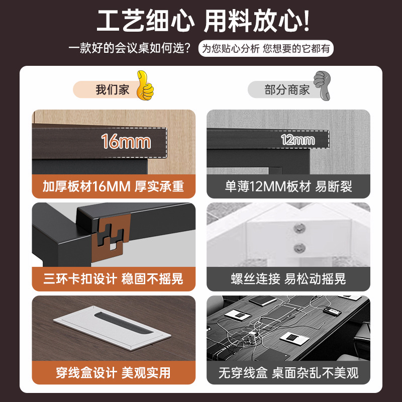 Mesa de conferencias Mesa larga simple sala de conferencias moderna Mesa y silla combinada Mesa de consulta simple especial para oficina Mesa de capacitación