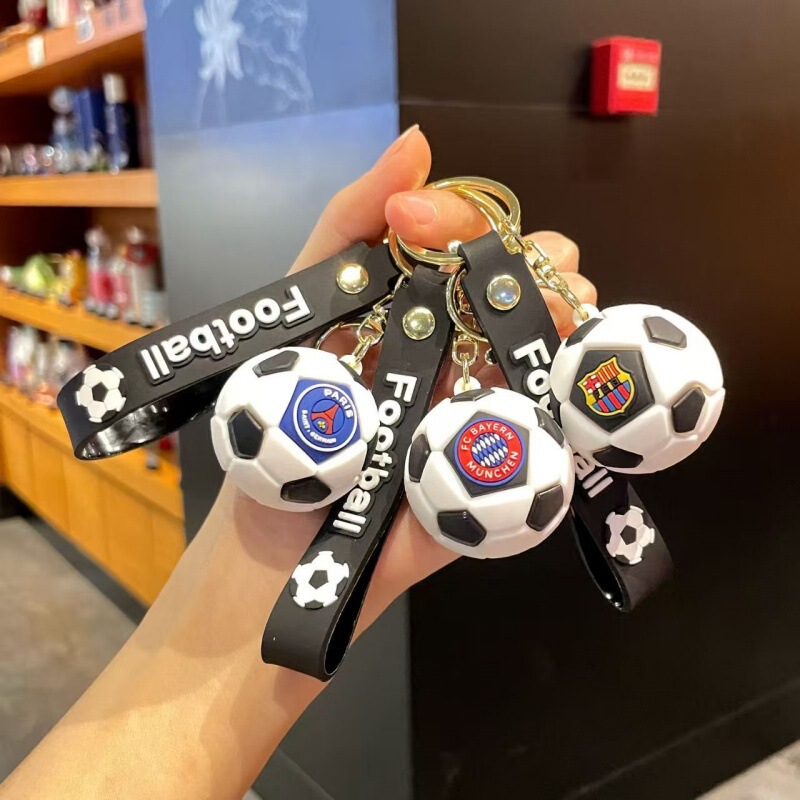 European World Cup Football Keychain Barcelona Chelsea Real Madrid Football Pendant Fan Souvenirs Cross-Border Gifts