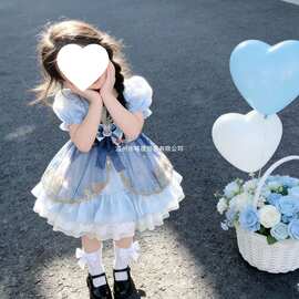 女童洛丽塔连衣裙夏季兔子警官新款洋气儿童公主蓬蓬生日礼服裙子