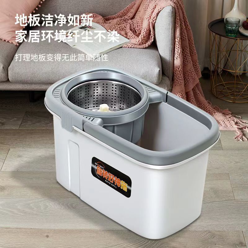 厚みのあるモップバケツ、回転モップバケツ、手洗い不要のフロアモップ、家庭用ワンモップ、怠け者の乾燥加工品、モップ|undefined