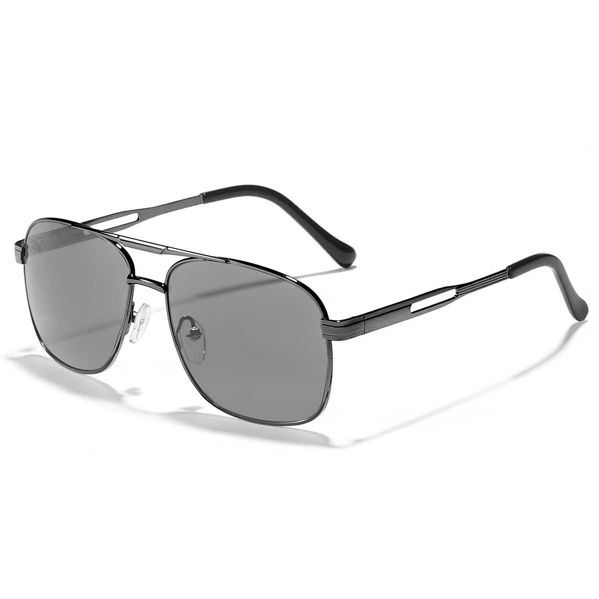 Cross-Border moda nuevas gafas de sol moda retro doble haz Gafas de metal ins personalidad caja cuadrada Internet celebridad gafas de sol