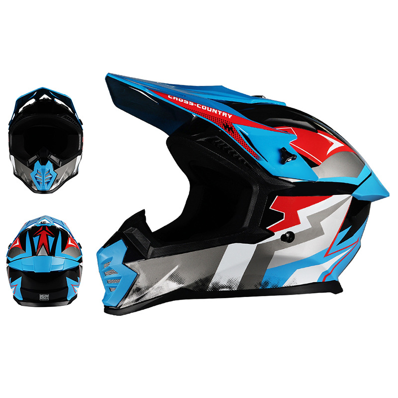Motuoche – Motosiklet kaskı (dəbilqə) Road Off-Road Motorcycle - sonic-blue-s53-54