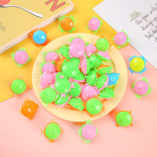 Plastic two-color lace rotating gyro cartoon colorful gyro children's educational nostalgic small toy small gift