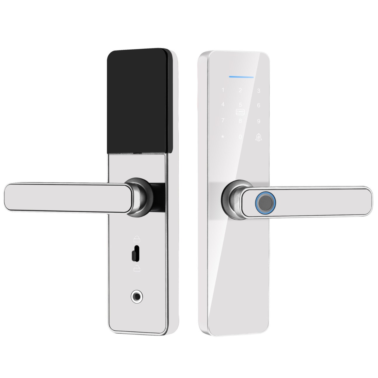 Export WiFi Indoor Tuya Tongtong App One Grip Open With Fingerprint Password Card Key Smart Door Lock_voghion.com