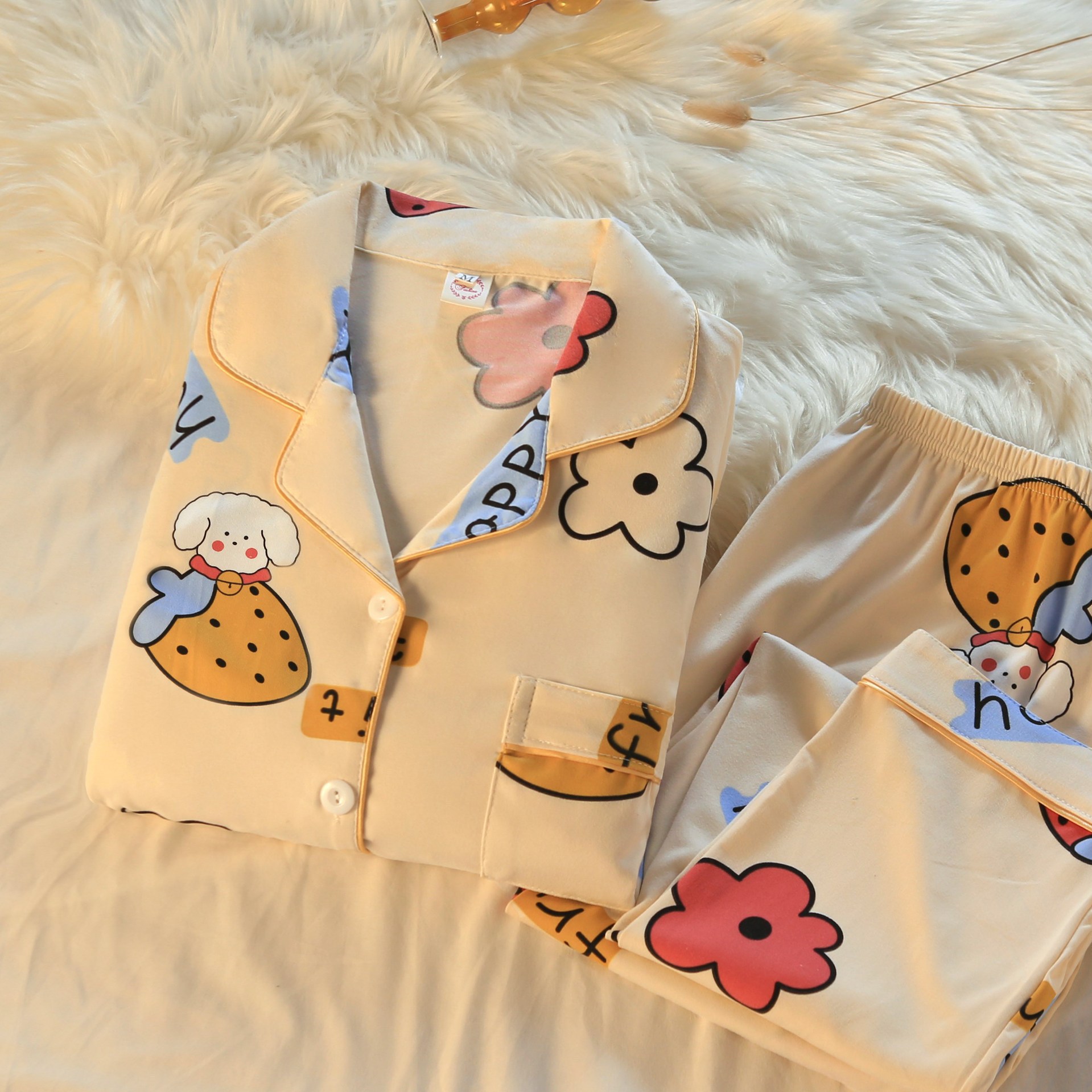 Conjunto de Pijamas para Mujer de Poliéster, Cómodo, para Casa
